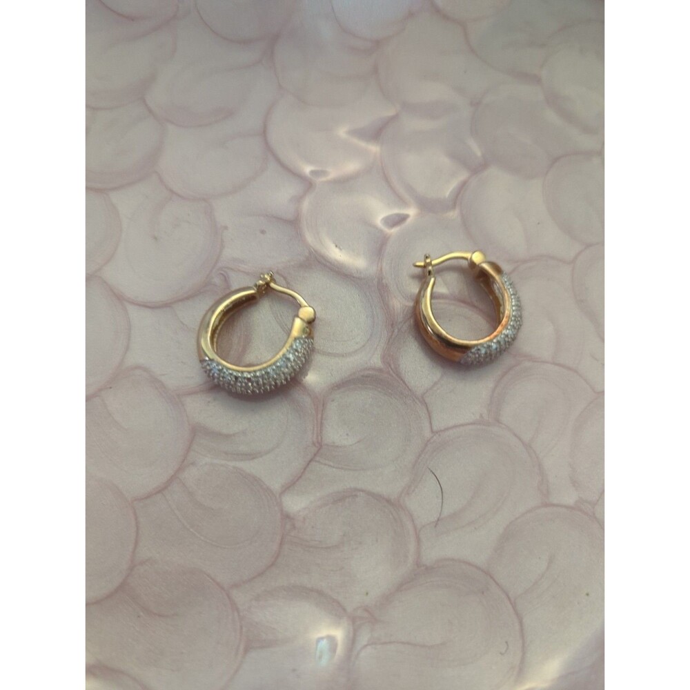 Ana Luisa Huggie Nate Pave 925 Gold Over Silver Earrings